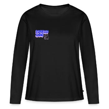 Cours d’espresso - T-shirt manches longues Premium bio Femme - noir - Devant - Julia (174cm)