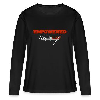 empowered music T-shirt design - T-shirt manches longues Premium bio Femme - noir - Devant - Julia (174cm)