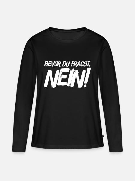 Lustiger Spruch - Frauen Premium Bio Langarmshirt - Schwarz
