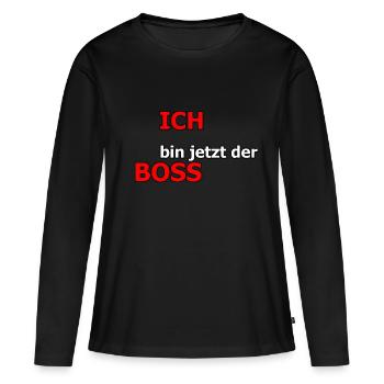 Je suis le patron maintenant - T-shirt manches longues Premium bio Femme - noir - Devant - Julia (174cm)