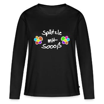 Spätzle avec Soß Schwäbisch - T-shirt manches longues Premium bio Femme - noir - Devant - Julia (174cm)