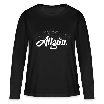 Allgäu Grünten Print weiss, Allgäuer Berge - T-shirt manches longues Premium bio Femme - noir - Devant - Julia (174cm)