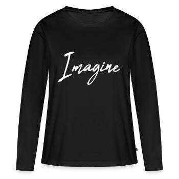 Imaginer - T-shirt manches longues Premium bio Femme - noir - Devant - Julia (174cm)