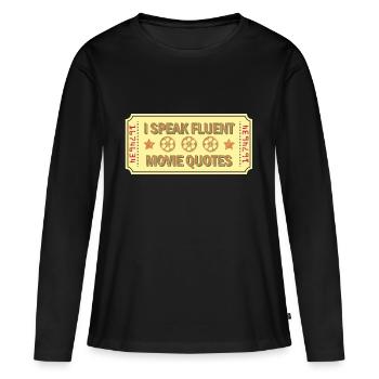 Je parle cadeau de citations de film Fluent - T-shirt manches longues Premium bio Femme - noir - Devant - Julia (174cm)