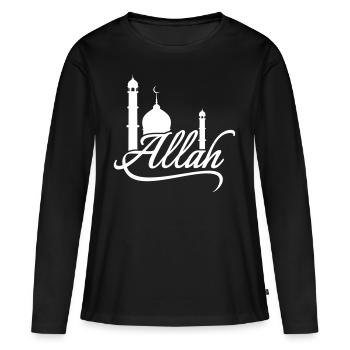 Allah - T-shirt manches longues Premium bio Femme - noir - Devant - Julia (174cm)