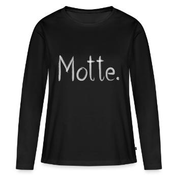 MOTTE - T-shirt manches longues Premium bio Femme - noir - Devant - Julia (174cm)
