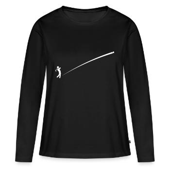 Golf Crossgolf Outdoor Sport Golfer Golfspieler - Frauen Premium Bio Langarmshirt - Schwarz - Vorne - Julia (174cm)
