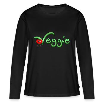 Veggie avec tomate - T-shirt manches longues Premium bio Femme - noir - Devant - Julia (174cm)