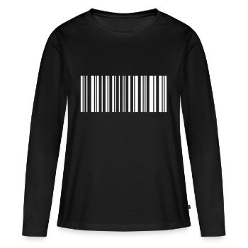 Vegan Barcode - Frauen Premium Bio Langarmshirt - Schwarz - Vorne - Julia (174cm)