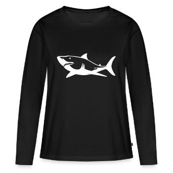 shark - Frauen Premium Bio Langarmshirt - Schwarz - Vorne - Julia (174cm)
