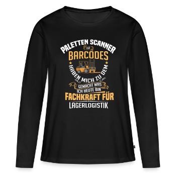 Lagerlogistik Logistiker - Frauen Premium Bio Langarmshirt - Schwarz - Vorne - Julia (174cm)