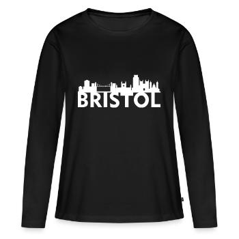 Bristol England capital skyline UK - T-shirt manches longues Premium bio Femme - noir - Devant - Julia (174cm)