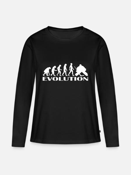 Evolution Eishockey Eishockeyspieler Geschenk idee - Frauen Premium Bio Langarmshirt - Schwarz