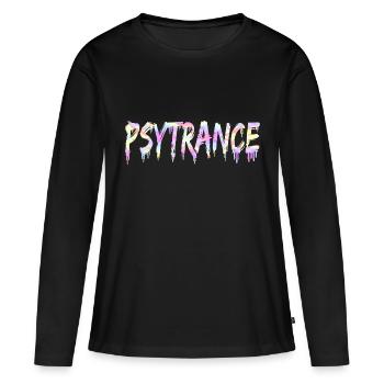 Psytrance Goa Trance - T-shirt manches longues Premium bio Femme - noir - Devant - Julia (174cm)