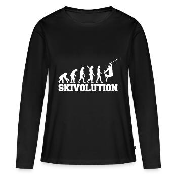 Evolution ski station de ski piste de ski ski vacances ski - T-shirt manches longues Premium bio Femme - noir - Devant - Julia (174cm)