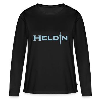 Heldin - Frauen Premium Bio Langarmshirt - Schwarz - Vorne - Julia (174cm)