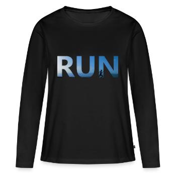 run - Women's Premium Organic Long Sleeve Shirt - black - Front - Julia (174cm)