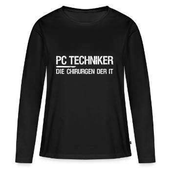 Technicien PC le chirurgien du cadeau informatique - T-shirt manches longues Premium bio Femme - noir - Devant - Julia (174cm)