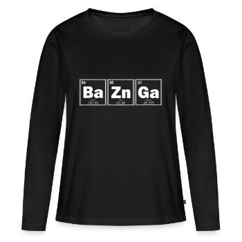 basinga - T-shirt manches longues Premium bio Femme - noir - Devant - Julia (174cm)