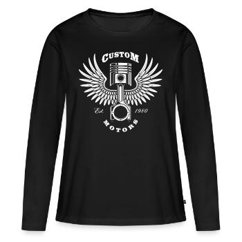 piston with wings - Women's Premium Organic Long Sleeve Shirt - black - Front - Julia (174cm)