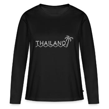 Thaïlande - T-shirt manches longues Premium bio Femme - noir - Devant - Julia (174cm)
