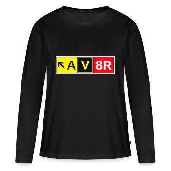 Aviator AV8R Sign Pilot Air Crew Privatpilot PPL - Frauen Premium Bio Langarmshirt - Schwarz - Vorne - Julia (174cm)