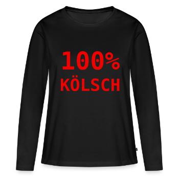 100 % Kölsch - T-shirt manches longues Premium bio Femme - noir - Devant - Julia (174cm)