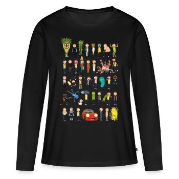 Ricky Et Morty Les Transformations de Morty - T-shirt manches longues Premium bio Femme - noir - Devant - Julia (174cm)