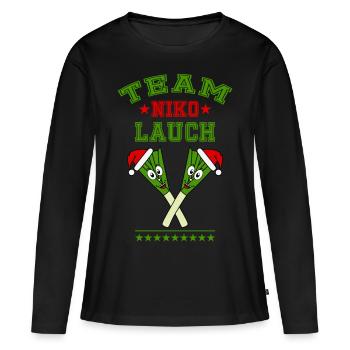 Team Nikolauch Lauch Nikolaus Weihnachten Logo grü - Frauen Premium Bio Langarmshirt - Schwarz - Vorne - Julia (174cm)