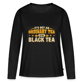 Tee - Frauen Premium Bio Langarmshirt - Schwarz - Vorne - Julia (174cm)
