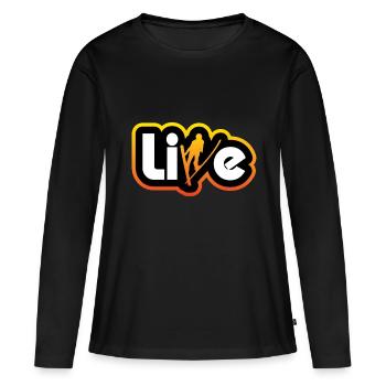 Live Ski Skigebiete in den Alpen - Frauen Premium Bio Langarmshirt - Schwarz - Vorne - Julia (174cm)