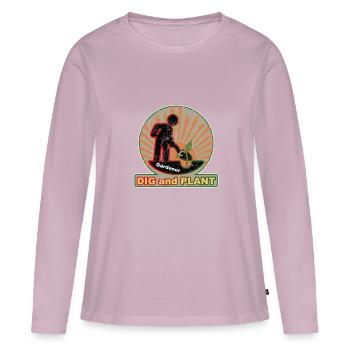 Plantes plantes Fleurs - T-shirt manches longues Premium bio Femme - rose poudré - Devant - Julia (174cm)