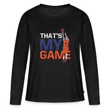 Club d'équipe de basket-ball - T-shirt manches longues Premium bio Femme - noir - Devant - Julia (174cm)