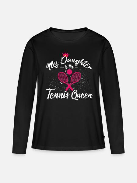 Frauen Tennis Geschenkidee - Frauen Premium Bio Langarmshirt - Schwarz