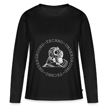 Techno - T-shirt manches longues Premium bio Femme - noir - Devant - Julia (174cm)
