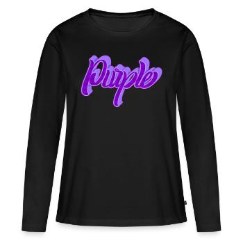 lila lieblingsfarbe - Frauen Premium Bio Langarmshirt - Schwarz - Vorne - Julia (174cm)