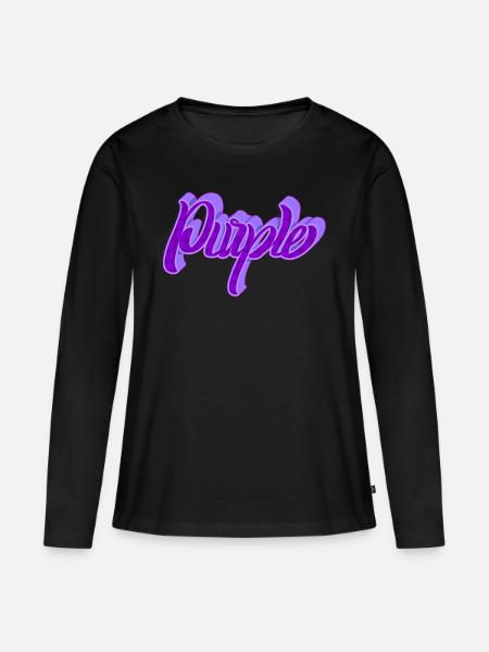 lila lieblingsfarbe - Frauen Premium Bio Langarmshirt - Schwarz