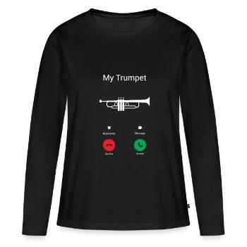 Les appels de trompette - T-shirt manches longues Premium bio Femme - noir - Devant - Julia (174cm)