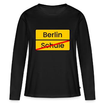 Berlin graduation trip T-Shirt Motiv Ortsschild - Women's Premium Organic Long Sleeve Shirt - black - Front - Julia (174cm)