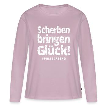 Les éclats apportent de la chance à la chemise de groupe de Polter-Eve - T-shirt manches longues Premium bio Femme - rose poudré - Devant - Julia (174cm)