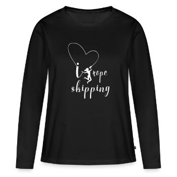 I love Rope Skipping Geschenkidee Seilspringen - Frauen Premium Bio Langarmshirt - Schwarz - Vorne - Julia (174cm)