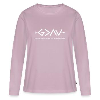 Gott coole Geschenkide Glaube Christentum Religion - Frauen Premium Bio Langarmshirt - Altrosa - Vorne - Julia (174cm)