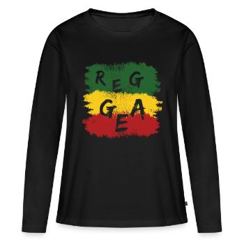 Reggae Jamaica colors flag gift idea pothead - Women's Premium Organic Long Sleeve Shirt - black - Front - Julia (174cm)