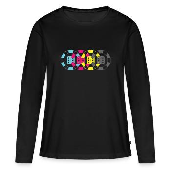 Pokerchips Kartenspiel Geschenkidee Würfelspiel - Frauen Premium Bio Langarmshirt - Schwarz - Vorne - Julia (174cm)