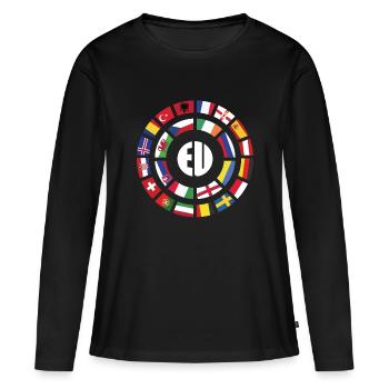EU Flags Gift Idea European Union Stars - Women's Premium Organic Long Sleeve Shirt - black - Front - Julia (174cm)