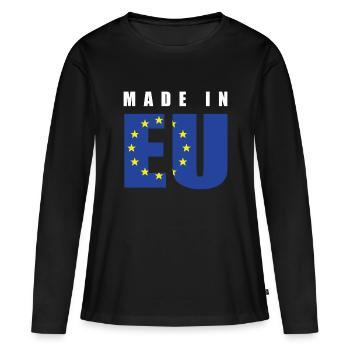 Made in EU stars European Union gift idea - Women's Premium Organic Long Sleeve Shirt - black - Front - Julia (174cm)
