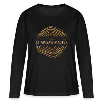 Chainsaw Master Holzfäller Geschenkidee Förster - Frauen Premium Bio Langarmshirt - Schwarz - Vorne - Julia (174cm)