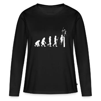 Électricien Pylône électrique Idée cadeau Evolution Cool - T-shirt manches longues Premium bio Femme - noir - Devant - Julia (174cm)