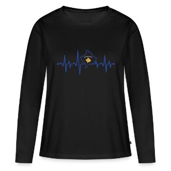 Kosovo Herzschlag Landkarte Albanien Geschenkidee - Frauen Premium Bio Langarmshirt - Schwarz - Vorne - Julia (174cm)