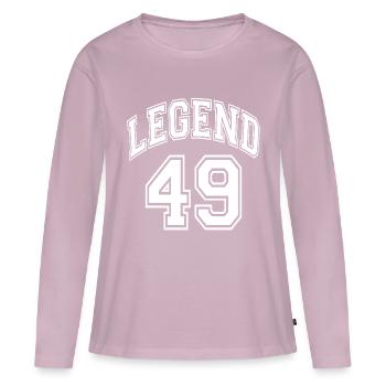 Légende 49 - T-shirt manches longues Premium bio Femme - rose poudré - Devant - Julia (174cm)